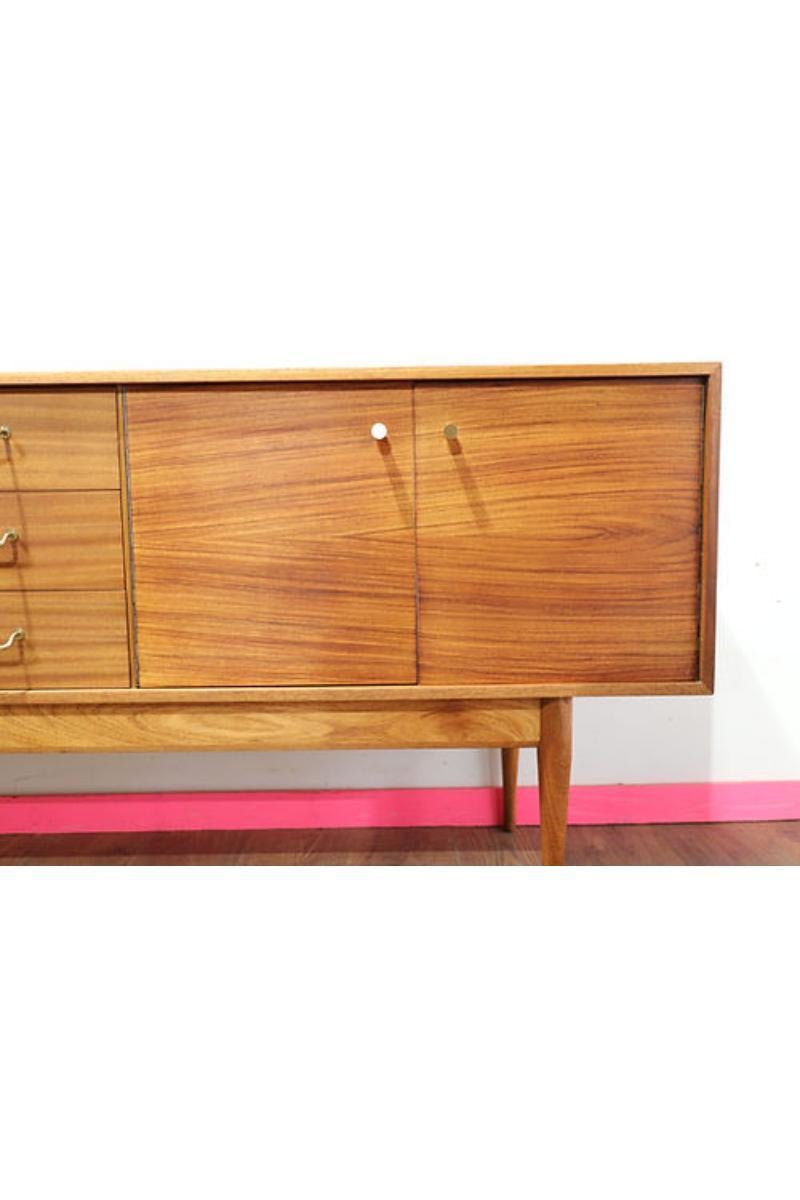 Mid Century Modern Vintage Teak Credenza Sideboard by Uniflex Danish Style 4