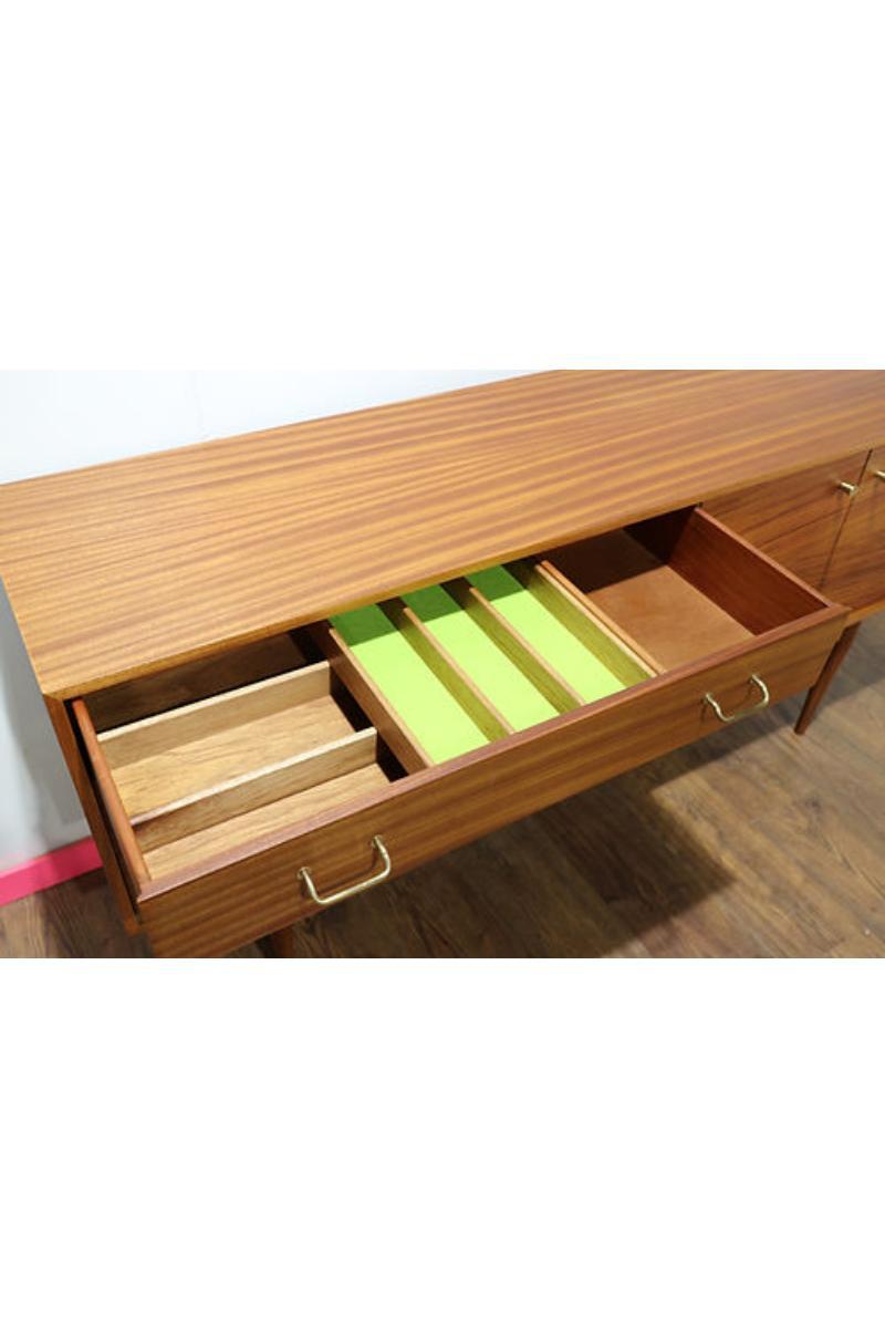 Mid Century Modern Vintage Teak Credenza Sideboard by Uniflex Danish Style 6