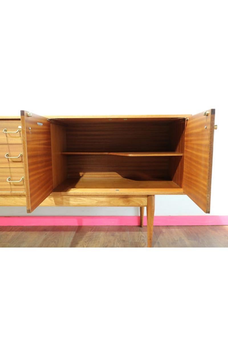Mid Century Modern Vintage Teak Credenza Sideboard by Uniflex Danish Style 7