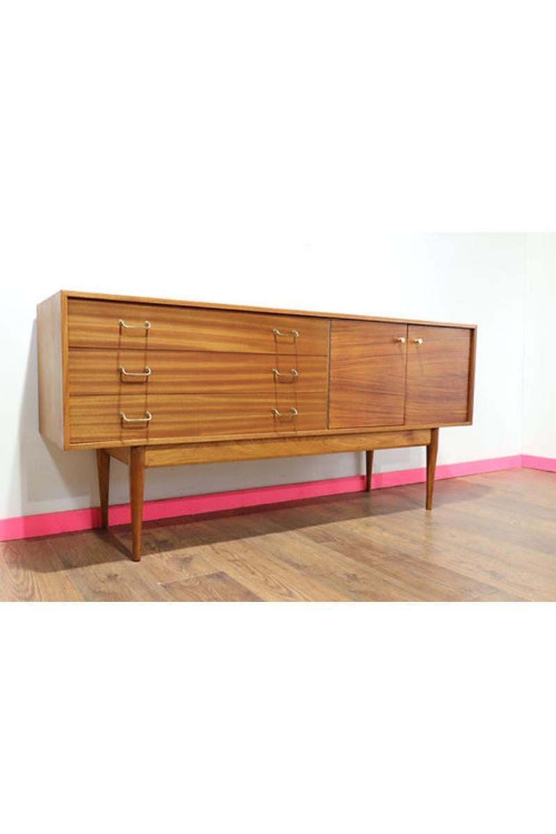 20th Century Mid Century Modern Vintage Teak Credenza Sideboard by Uniflex Danish Style