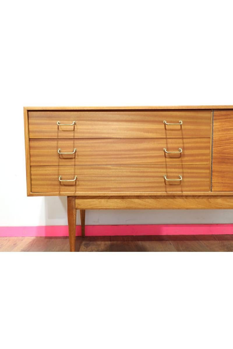 Mid Century Modern Vintage Teak Credenza Sideboard by Uniflex Danish Style 2