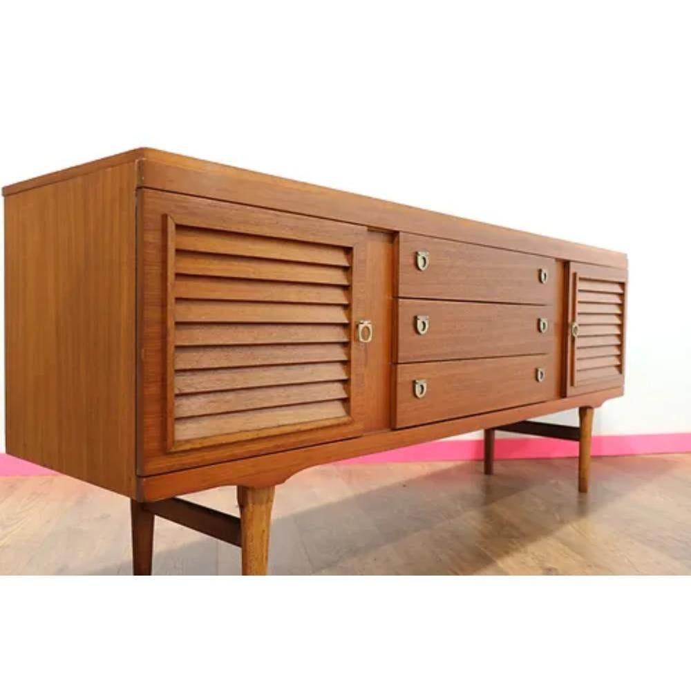 Mid Century Modern Vintage Teak Credenza Sideboard by Younger For Sale 2