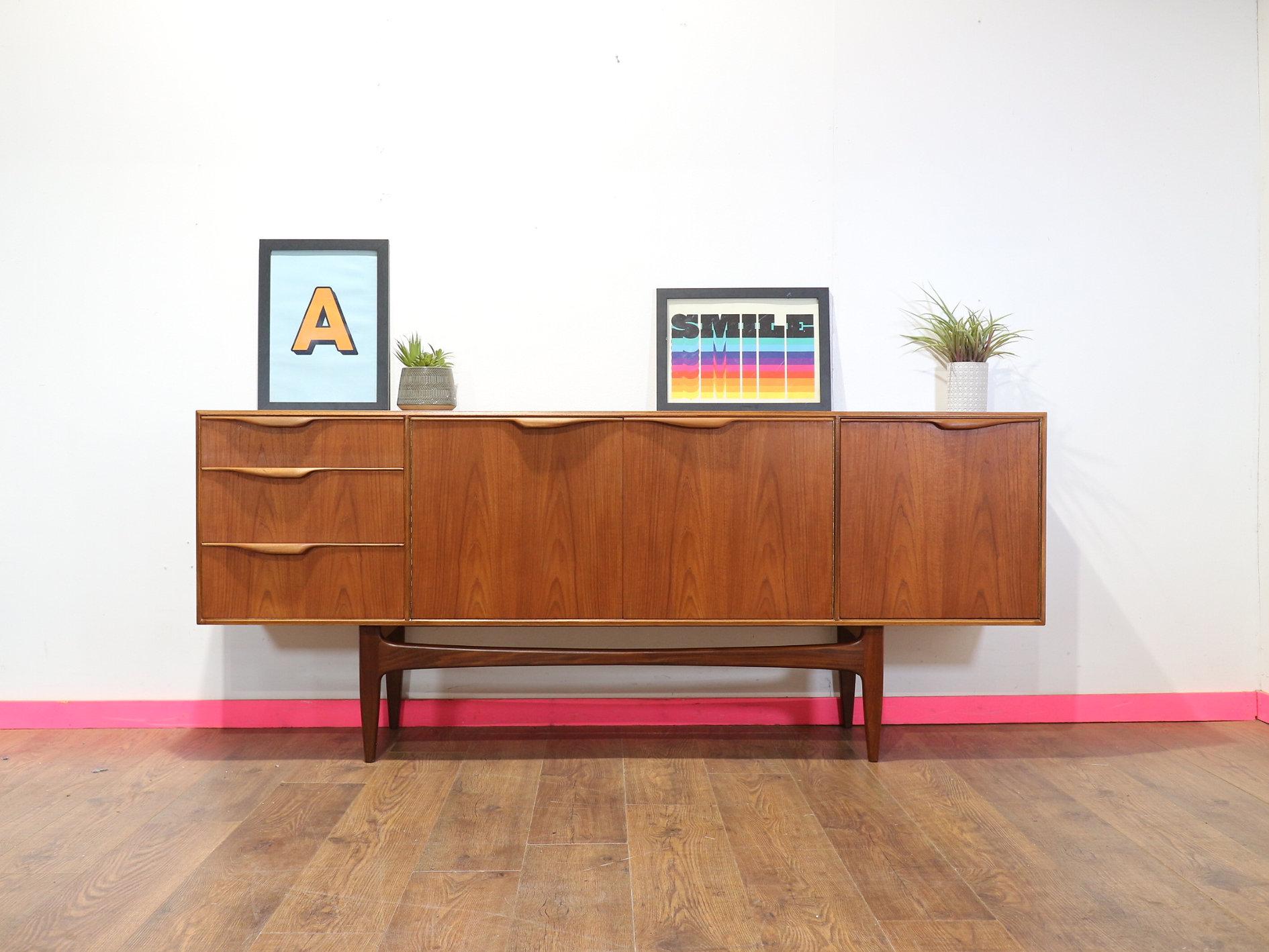 Mid Century Modern Vintage Teak Crednza Sideboard by A.H Mcintosh Danish Style 6