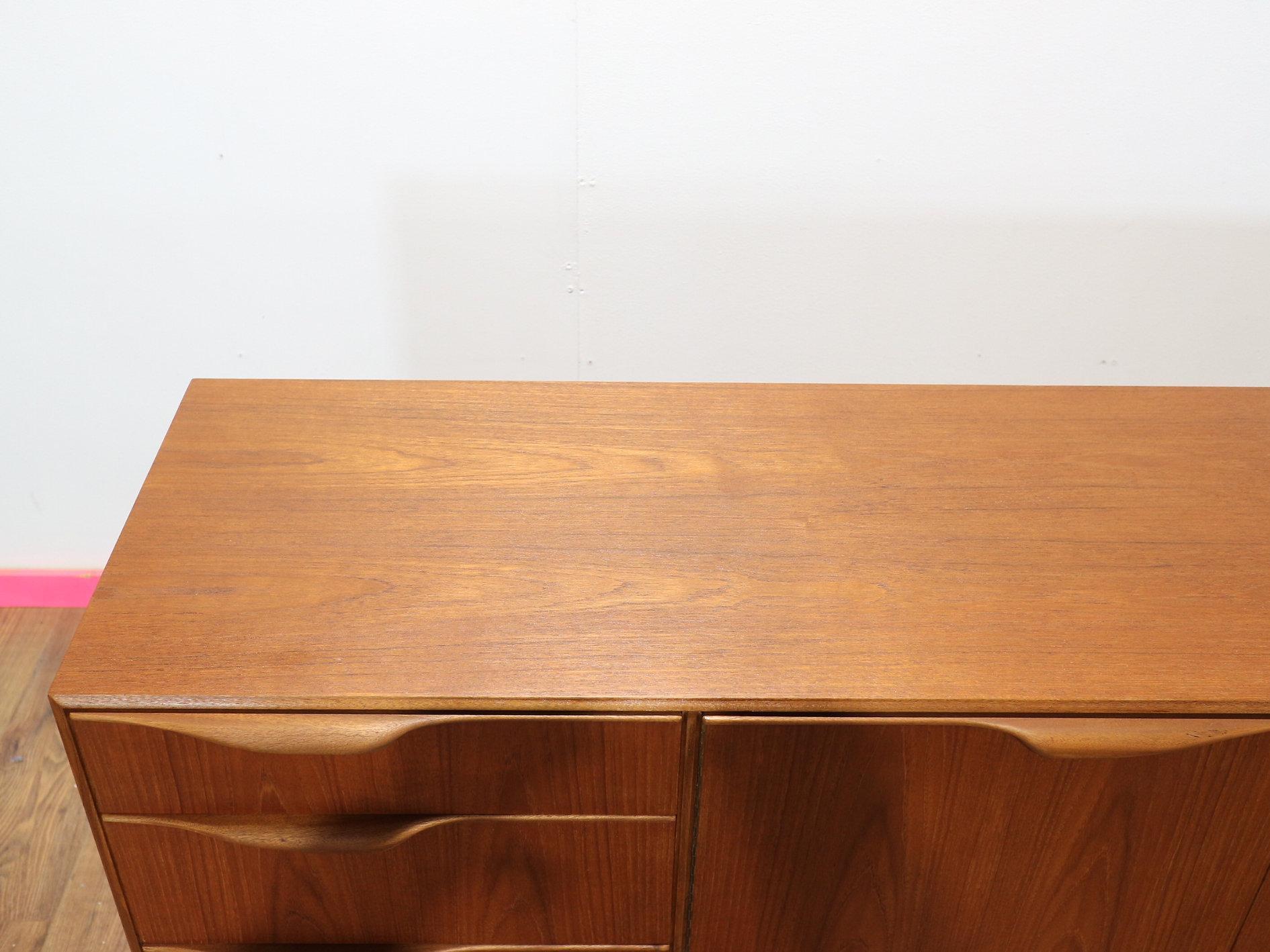 Mid Century Modern Vintage Teak Crednza Sideboard by A.H Mcintosh Danish Style In Good Condition In Los Angeles, CA
