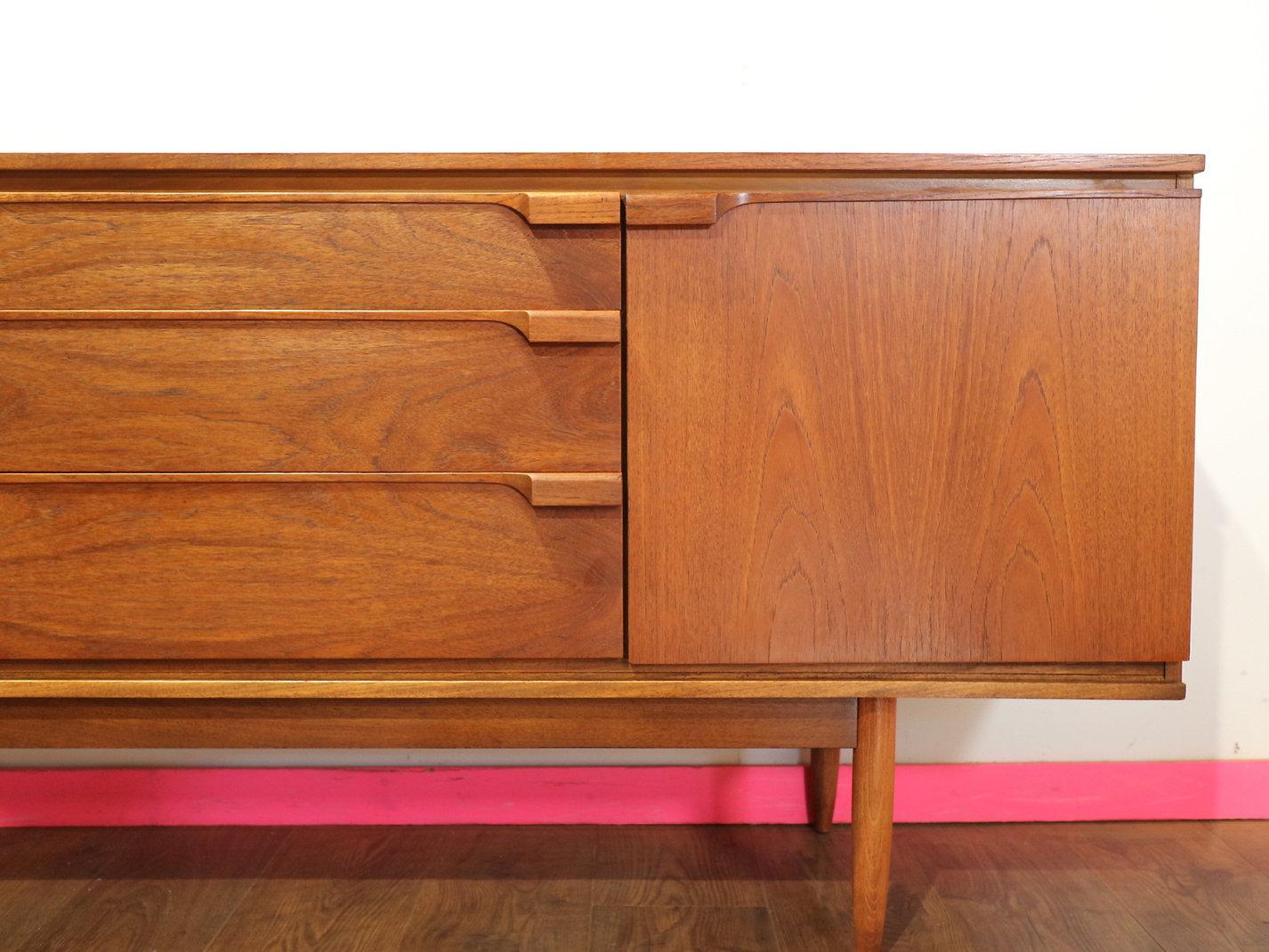 Mid Century Modern Vintage Teak Crednza Sideboard by Austinsuite Danish Style 1