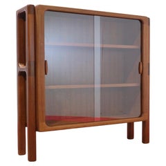 Mid Century Modern Vintage Teak Danish Dyrlund Bookcase China Display Cabinet