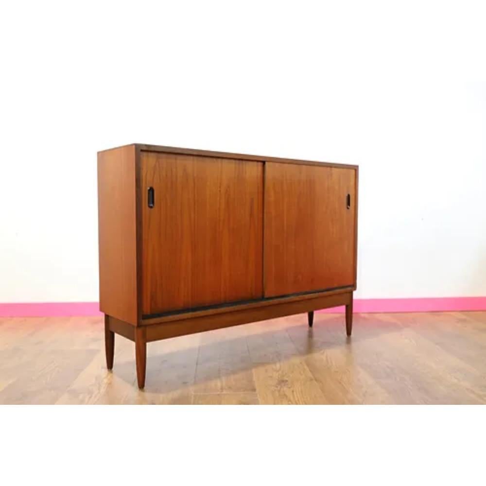 English Mid Century Modern Vintage Teak Danish Style Cabinet by Greaves and Thomas For Sale