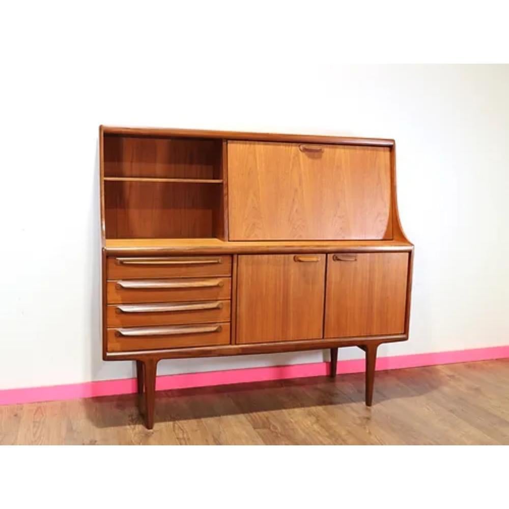 Mid Century Modern Vintage Teak Danish Style Credenza Hutch Sideboard by Younger 4