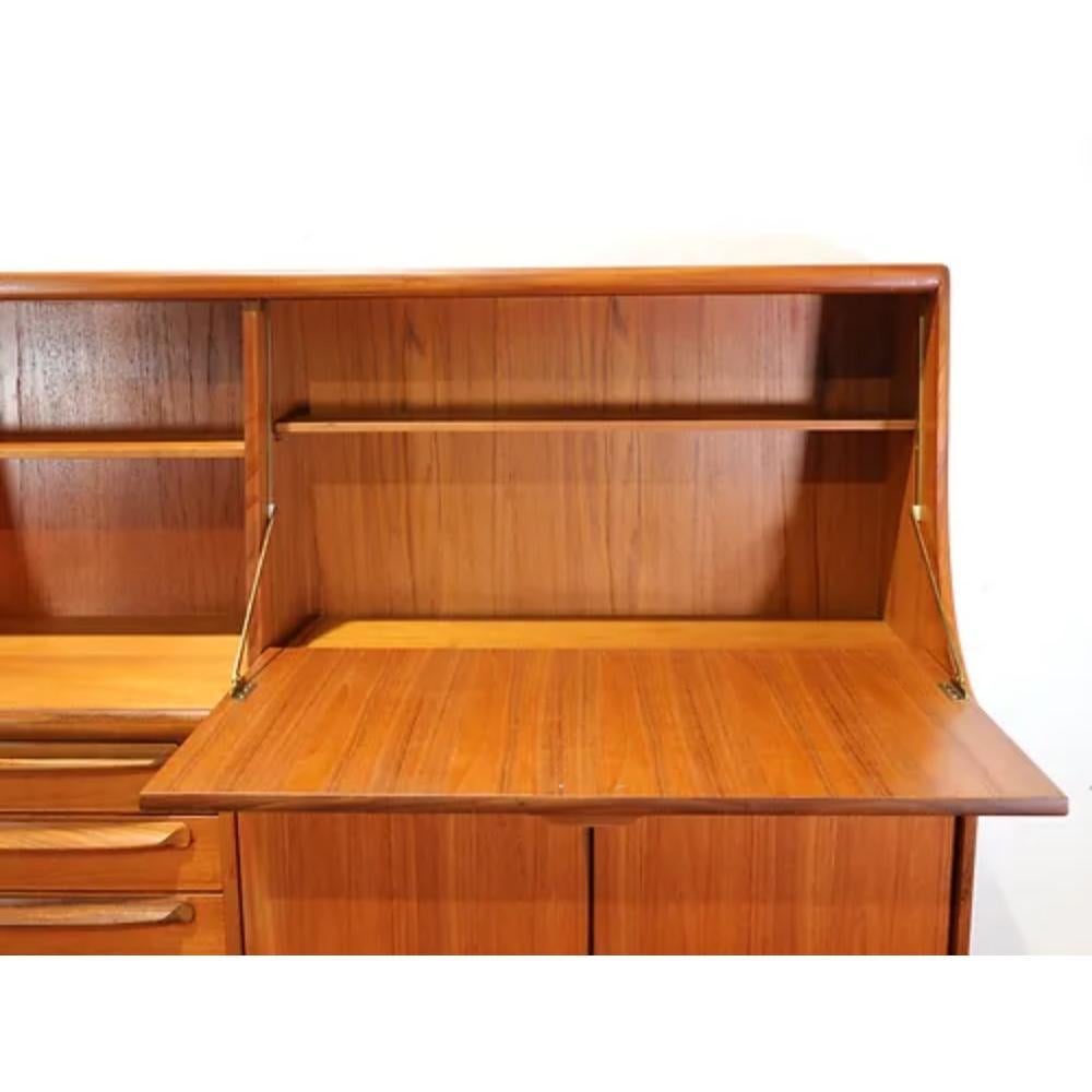 Mid-20th Century Mid Century Modern Vintage Teak Danish Style Credenza Hutch Sideboard by Younger