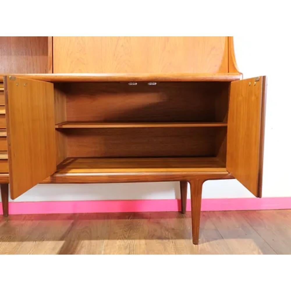 Mid Century Modern Vintage Teak Danish Style Credenza Hutch Sideboard by Younger 2