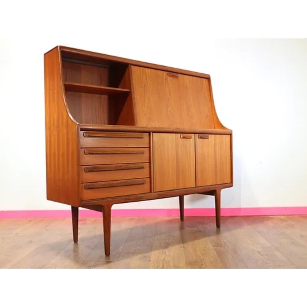 Mid Century Modern Vintage Teak Danish Style Credenza Hutch Sideboard by Younger 3