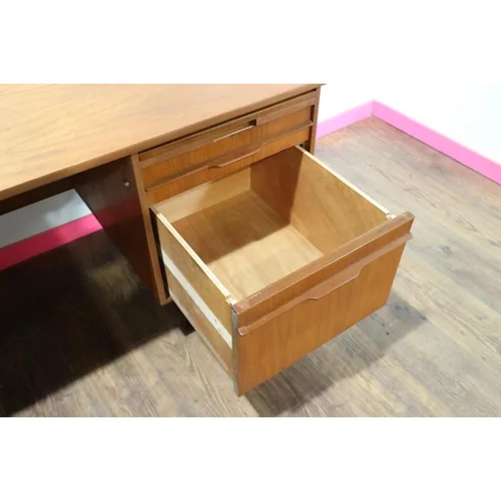 Mid Century Modern Vintage Teak Desk Office Furniture Danish Style For Sale 6