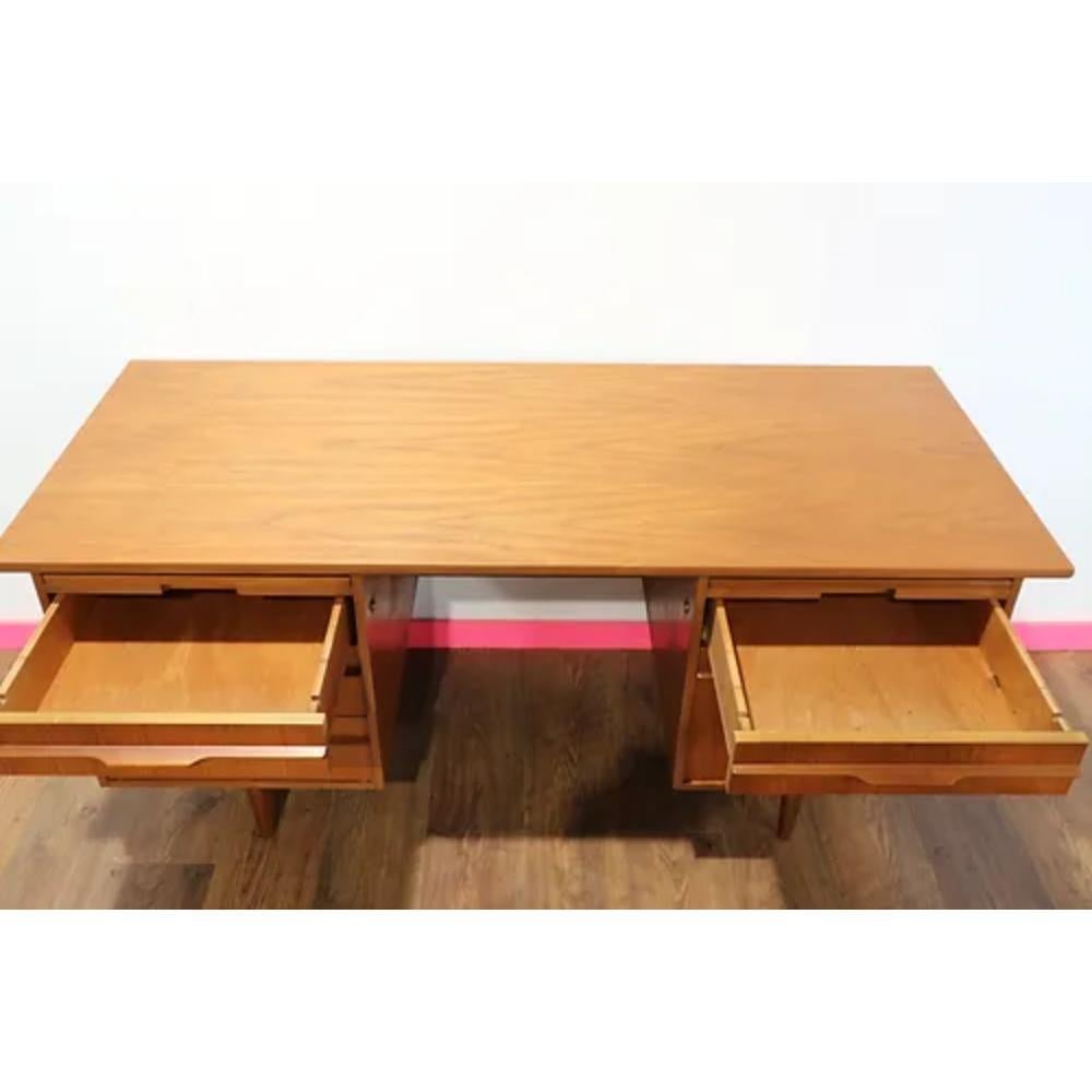 Mid Century Modern Vintage Teak Desk Office Furniture Danish Style For Sale 9