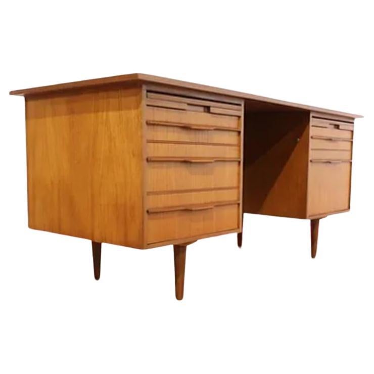 Mid Century Modern Vintage Teak Desk Office Furniture Danish Style For Sale