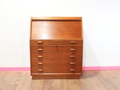 Mid Century Modern Vintage Teak Desk Secretaire by Dyrlund Danish Home Office