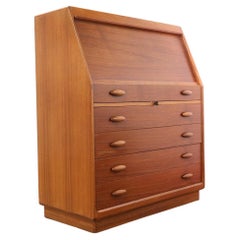 Mid Century Modern Vintage Teak Desk Secretaire by Dyrlund Danish Home Office
