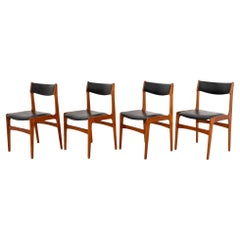 Mid-Century Modern Vintage Teak Dining Chairs, 4