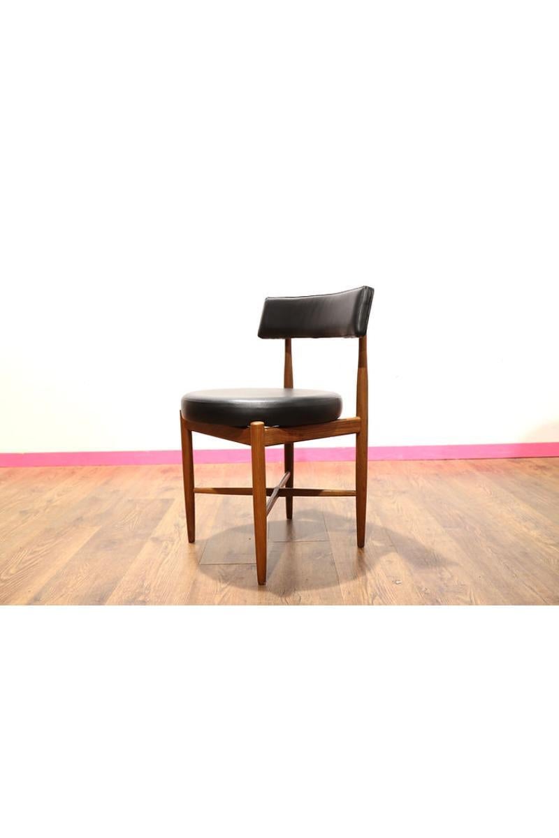 British Mid Century Modern Vintage Teak Dining Chairs x 6 by Gplan Danish Style