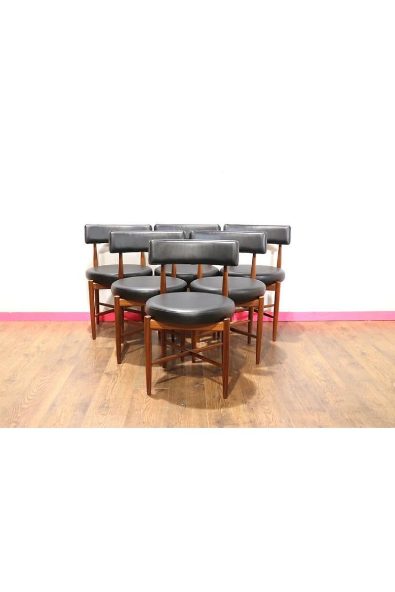 Mid Century Modern Vintage Teak Dining Chairs x 6 by Gplan Danish Style 1