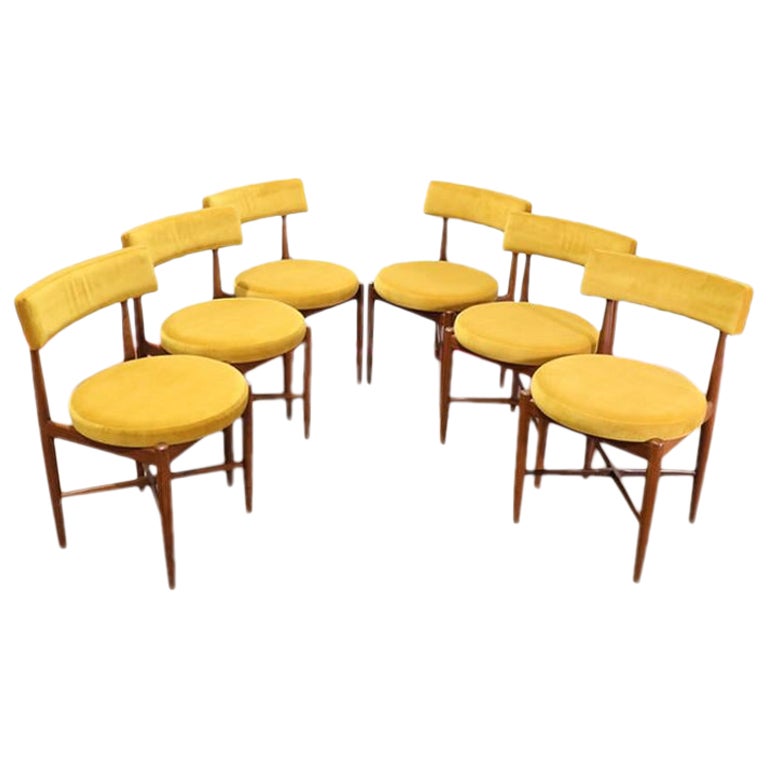Mid Century Modern Vintage Teak Dining Chairs x 6 by Gplan Danish Style