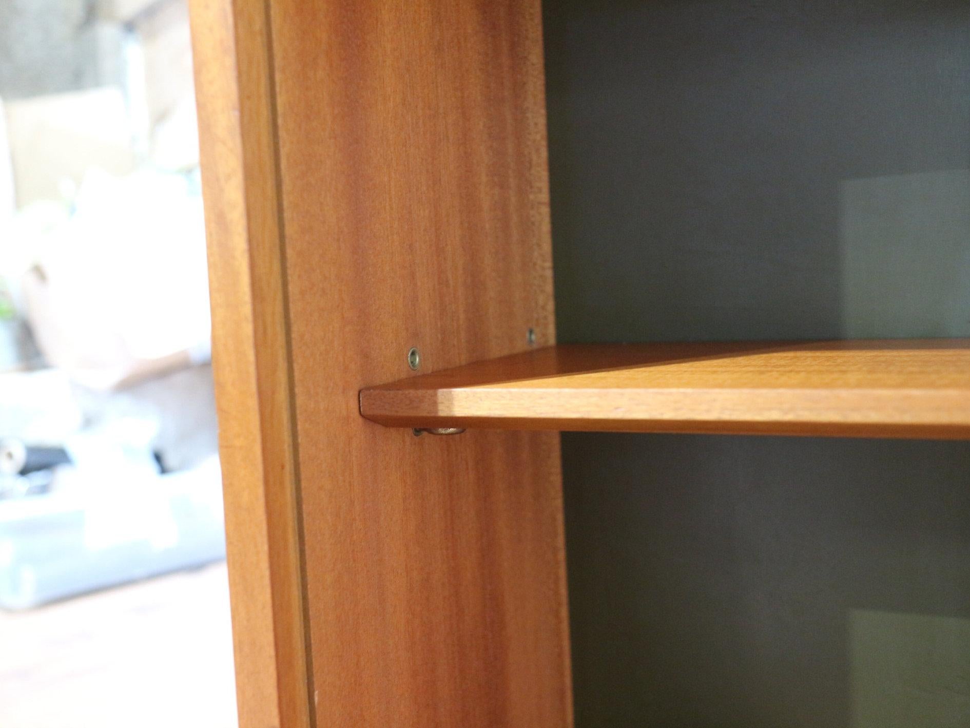 Mid Century Modern Vintage Teak Display China Cabinet Bookcase Danish Style 2