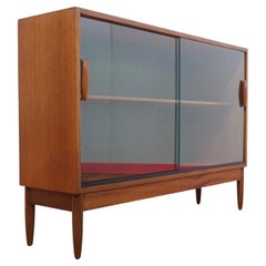 Mid Century Modern Vintage Teak Display China Cabinet Bookcase Danish Style