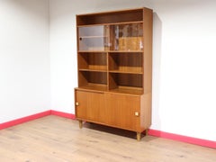 Mid Century Modern Vintage Teak Display China Cabinet by Domino Mobler Danish