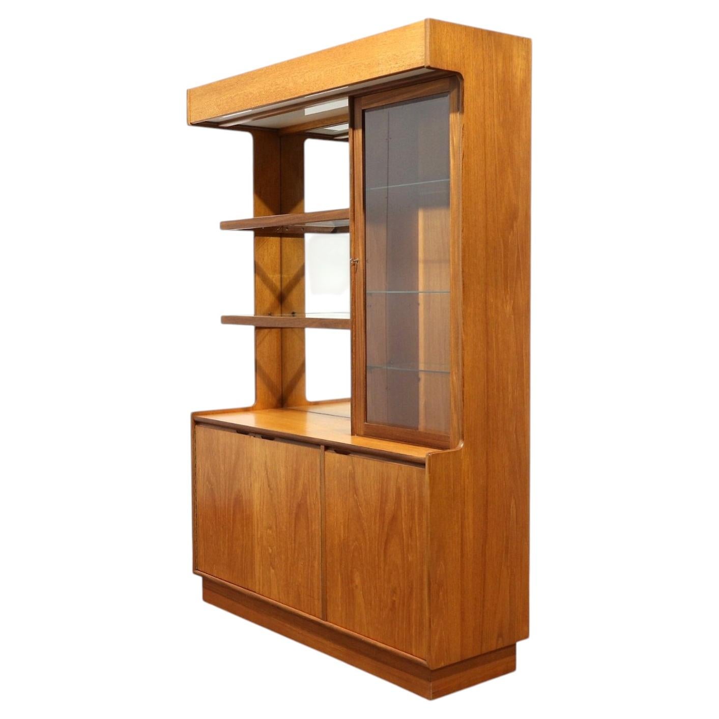 Mid Century Modern Vintage Teak Display Dry bar China Cabinet by Tunbridge