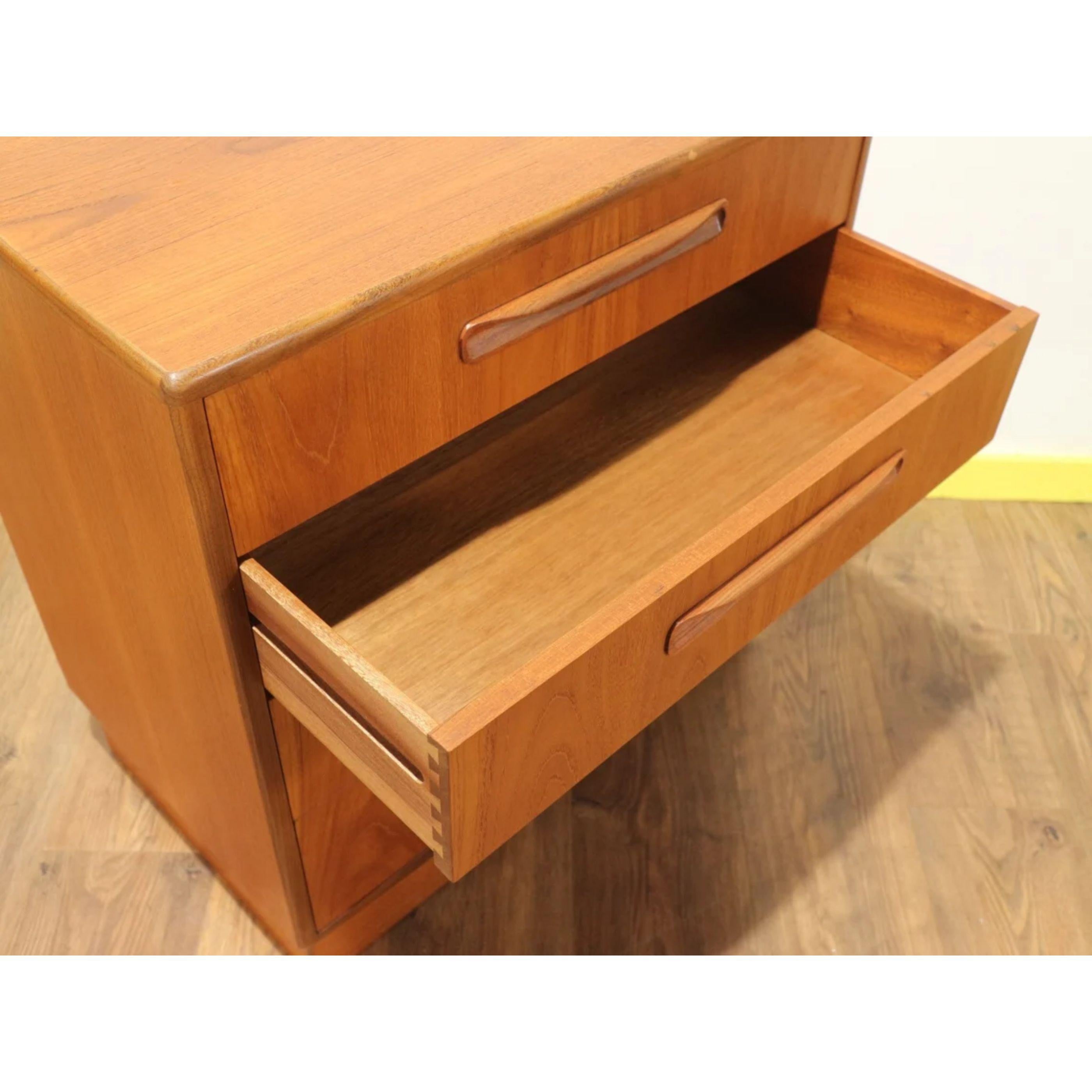 English Mid-Century Modern Vintage Teak Dresser Chest by G Plan Danish Style