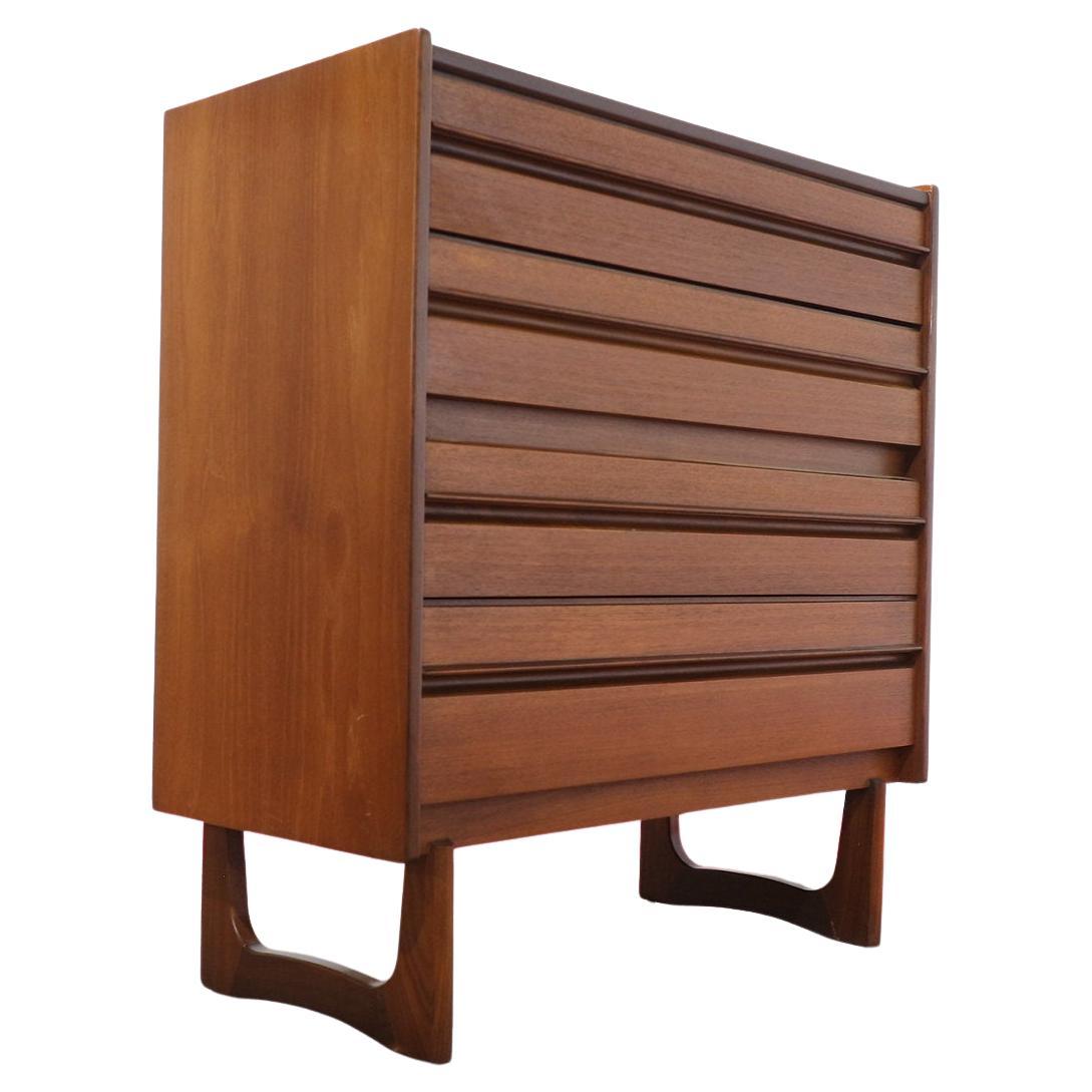 Mid Century Modern Vintage Teak Dresser Chest by William Lawrence Danish Style