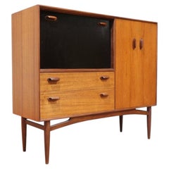 Carrello da bar a secco in teak vintage di metà secolo Hutch G Plan Cabinet da cocktail