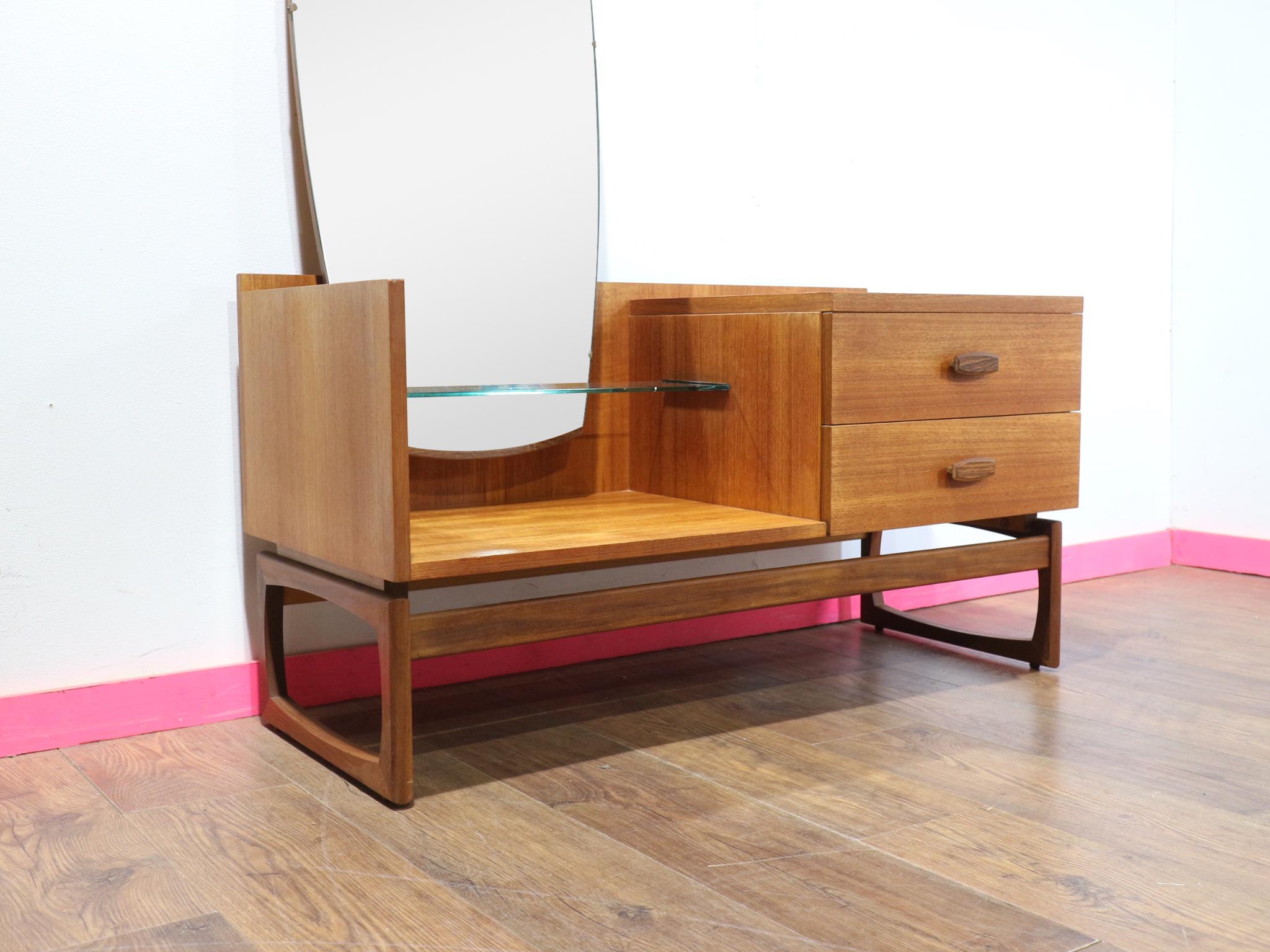 Mid Century Modern Vintage Teak Entranceway Vanity Table by G Plan Danish Style 6