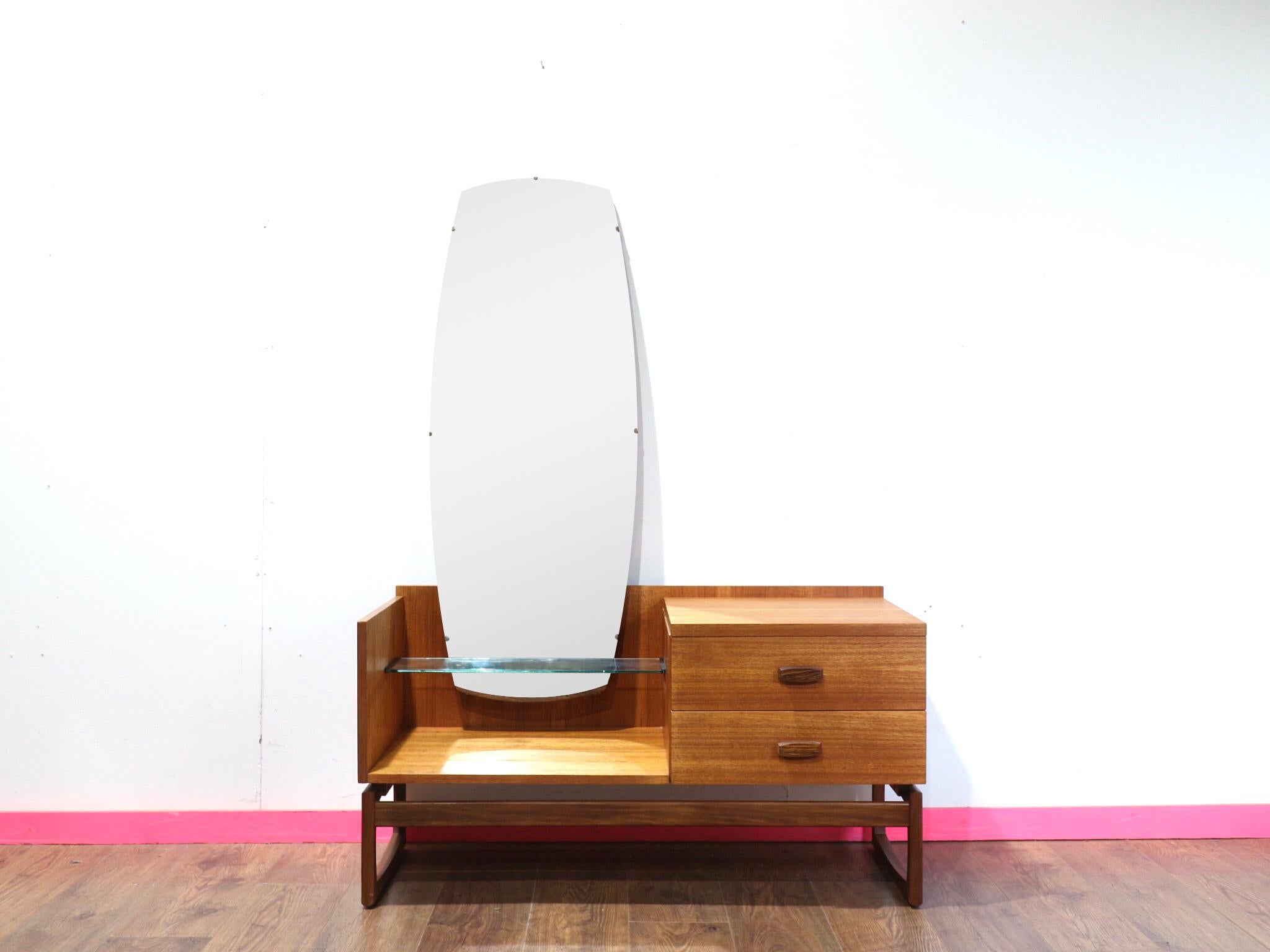 Mid Century Modern Vintage Teak Entranceway Vanity Table by G Plan Danish Style 3
