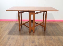 Mid Century Modern Vintage Teak Folding Dining Table Danish Style