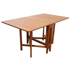 Mid Century Modern Vintage Teak Folding Dining Table Danish Style