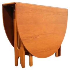 Mid Century Modern Used Teak Folding Dining Table