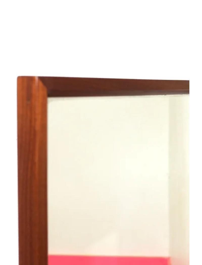 Miroir encadré en teck vintage et moderne du milieu du siècle dernier en vente 1
