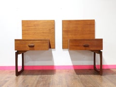 Mid Century Modern Vintage Teak G Plan Nightstnds Bedside End Table Danish Style