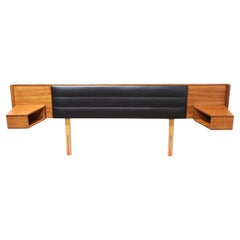 Mid Century Modern Vintage Teak Headboard Bedside Cabinets by Slumberland