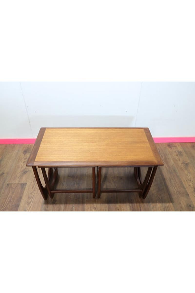 Wood Mid Century Modern Vintage Teak Nesting Tables by G Plan Fresco Range