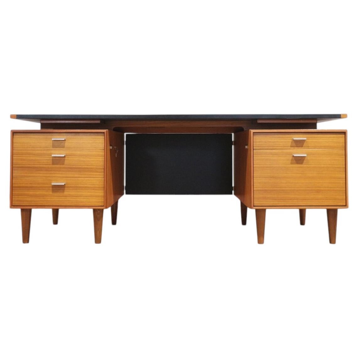 Mid Century Modern Vintage Teak Office Desk by Lucas Danish Style Writing Desk