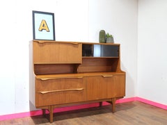 Mid Century Modern Vintage Teak S Form Danish Style Buffet