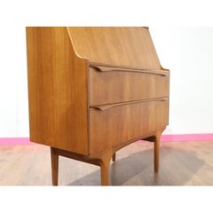 Mid Century Modern Vintage Teak Sekretär Schreibtisch von S Form Danish Style
