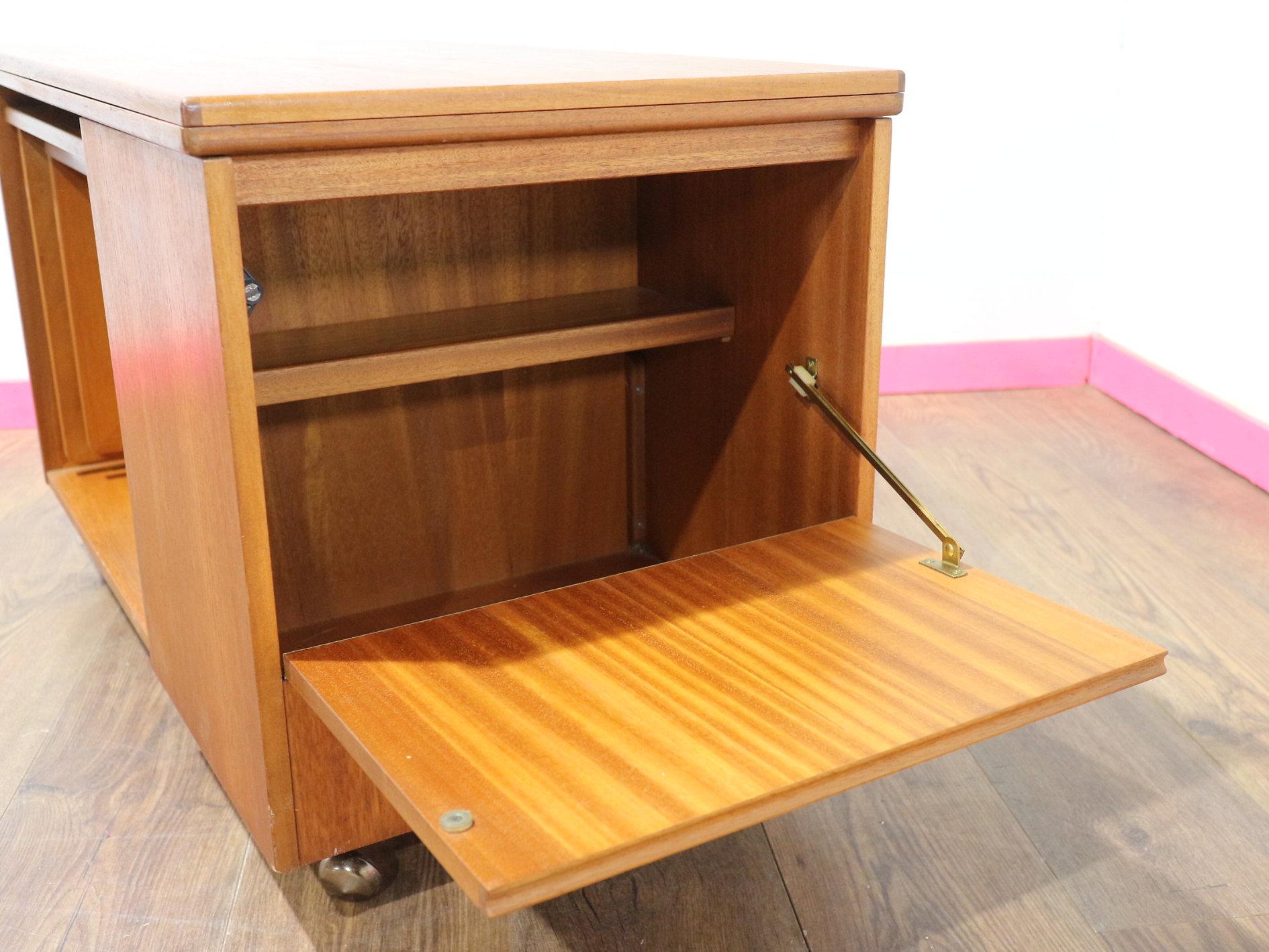 British Mid Century Modern VIntage Teak Side End Nesting Table By Mcintosh Danish Style For Sale