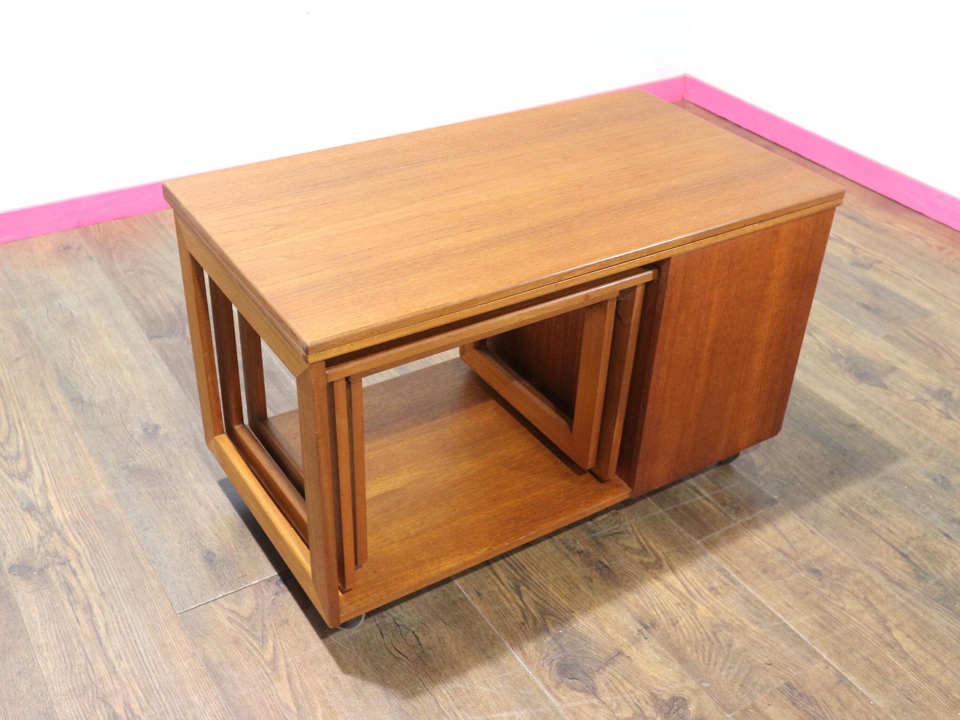 20th Century Mid Century Modern VIntage Teak Side End Nesting Table By Mcintosh Danish Style For Sale