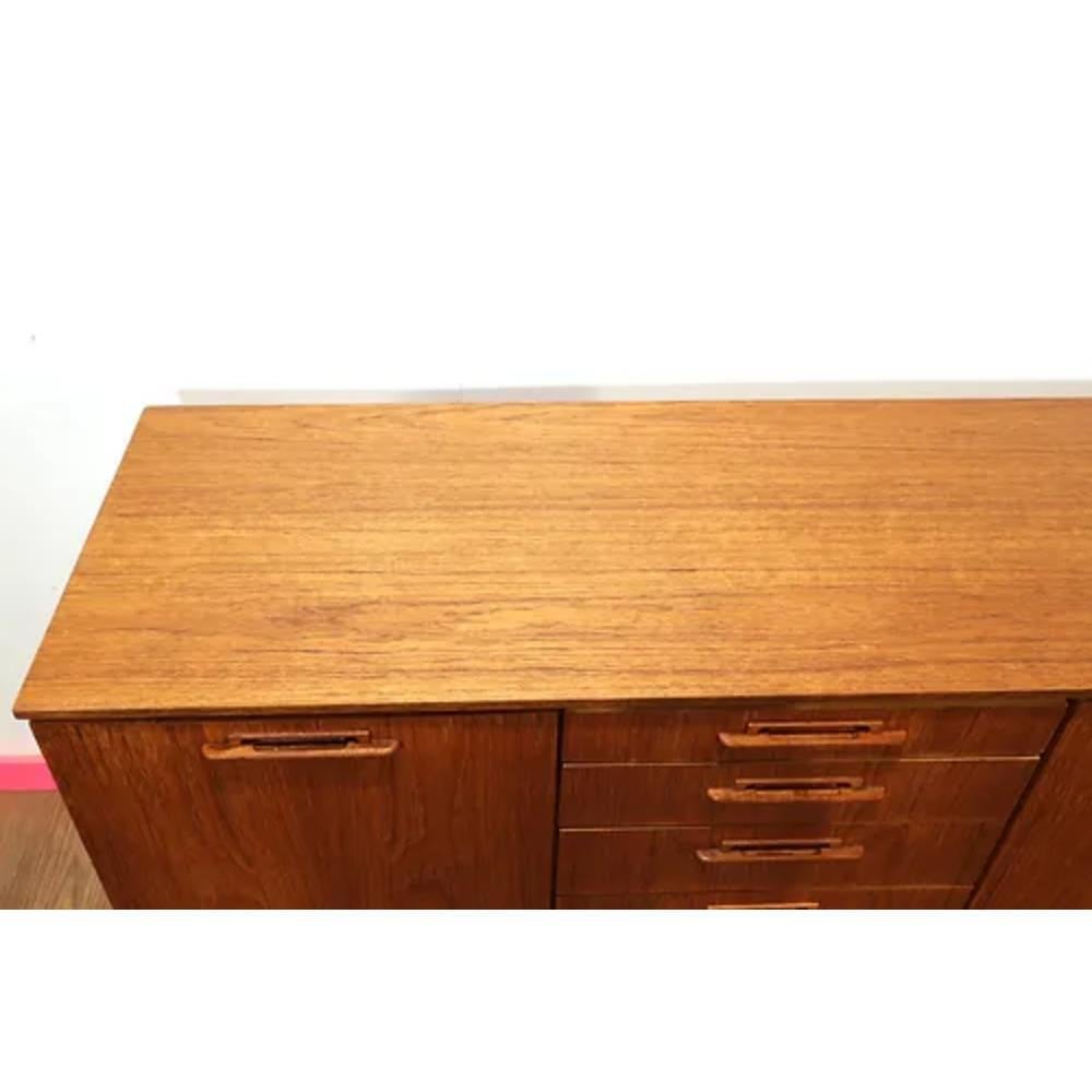 Mid Century Modern Vintage Teak Sideboard Credenza by Beautility For Sale 4