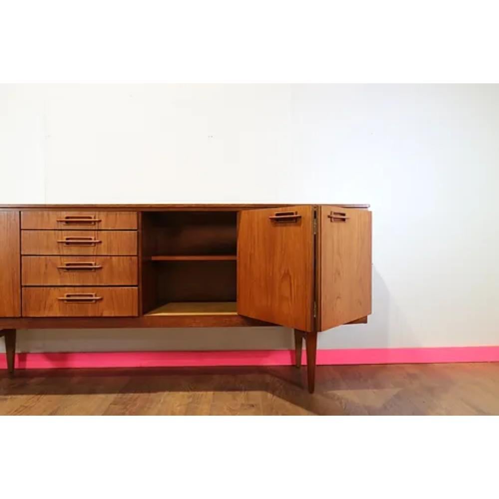 Mid Century Modern Vintage Teak Sideboard Credenza by Beautility For Sale 5