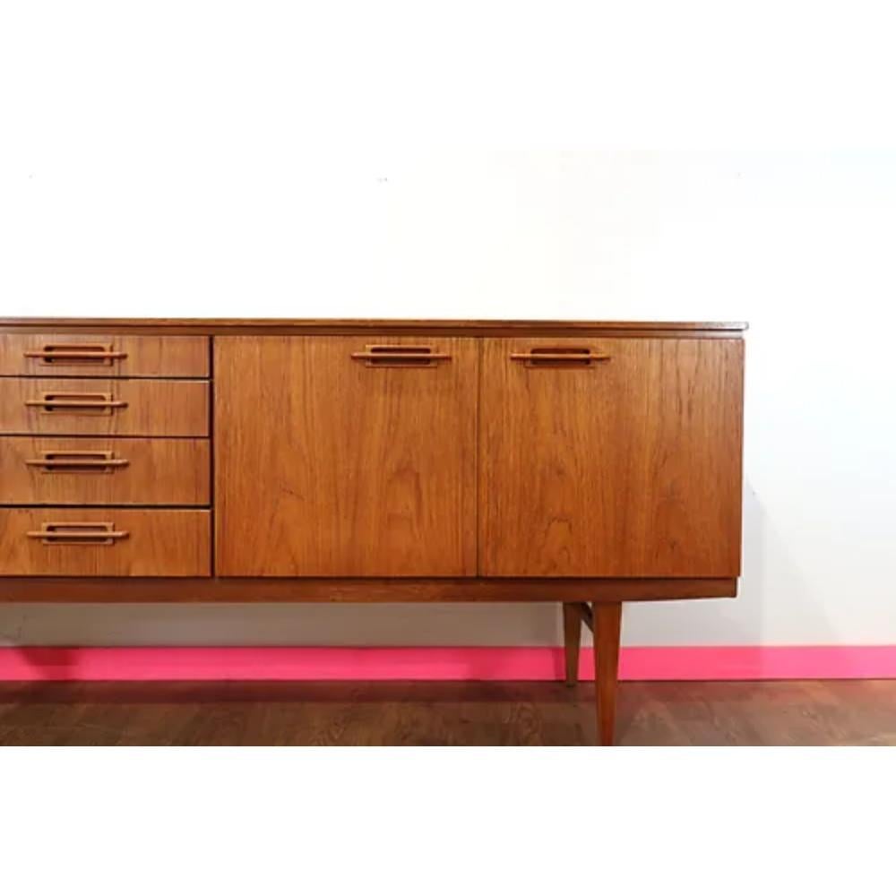 Mid Century Modern Vintage Teak Sideboard Credenza by Beautility For Sale 6