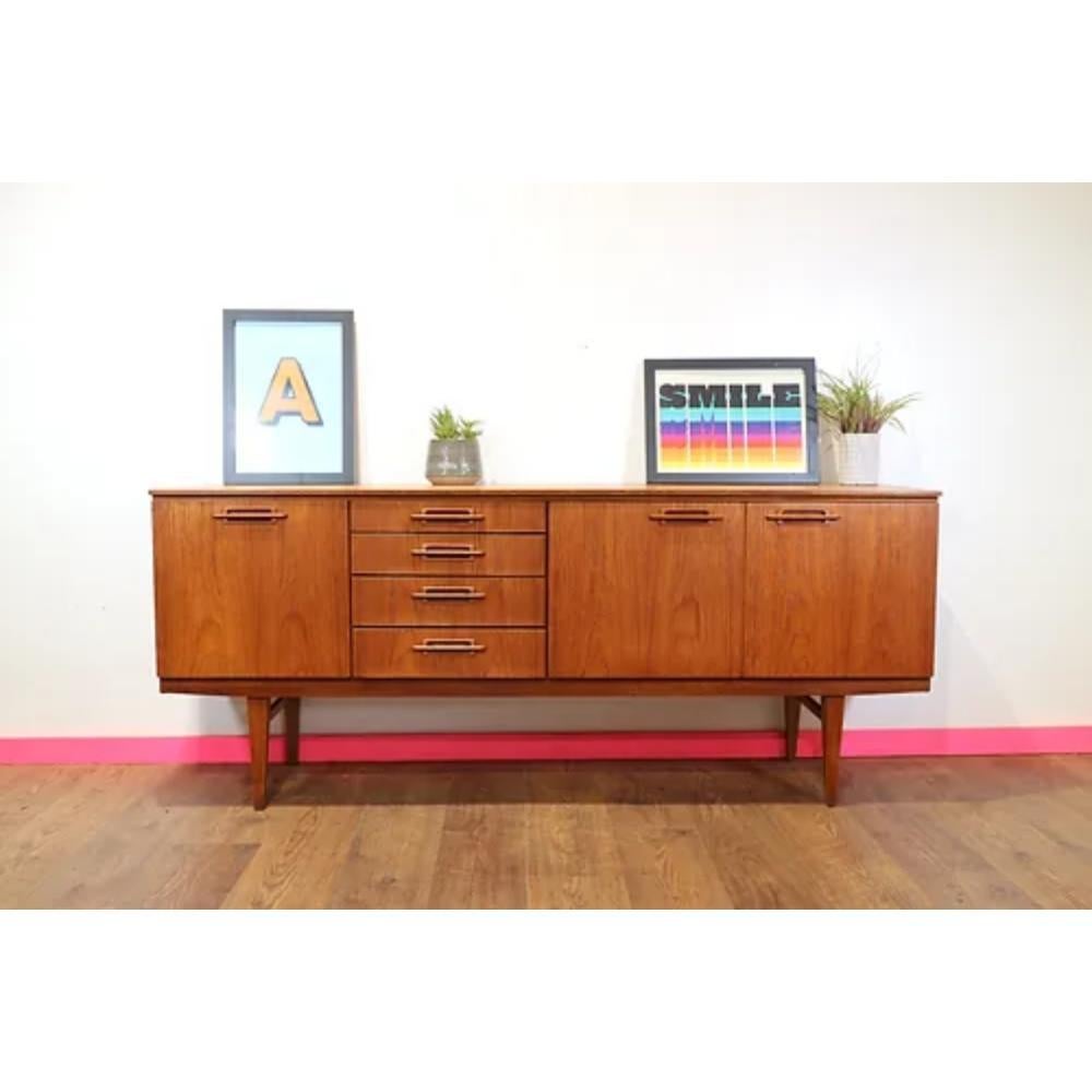 Mid-Century Modern Mid Century Modern Vintage Teak Sideboard Credenza by Beautility For Sale