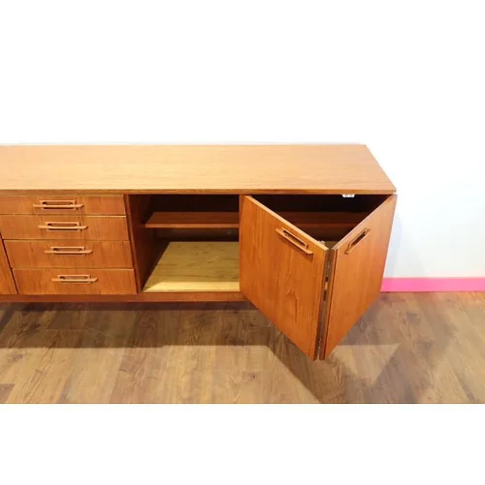 British Mid Century Modern Vintage Teak Sideboard Credenza by Beautility For Sale